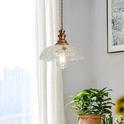 Plug in Pendant Light Industrial Pendant Lighting with Plug in Cord 9.8ft Hanging Lamps Clear Glass Shade ‎Bronze Light Fixture for Living Room Kitchen Dining Room Bedroom
