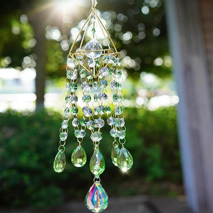 Sun Catcher Crystals for Window Hanging, Rainbow Prism Sun Catcher with Crystal Prisms, Hanging Crystal Suncatchers Indoor Window Decor, Window Suncatcher Light Catcher