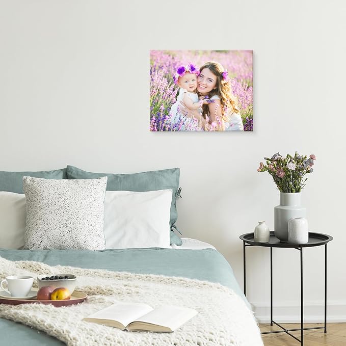 YYYYHPP Canvas Prints with Your Photos, Personalized Photo to Canvas Wall Art,Canvas Printing for Wedding, Family, Baby, Pets, Home Office Decor, Wrapped Frame 20"x16"
