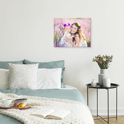 YYYYHPP Canvas Prints with Your Photos, Personalized Photo to Canvas Wall Art,Canvas Printing for Wedding, Family, Baby, Pets, Home Office Decor, Wrapped Frame 20"x16"