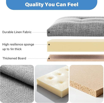 Storage Ottoman Foot Rest Stool, Foldable Footstool Storage Bench with Thicker Foam Padded Seat,Foot Rest Stool, 43L Ottoman with Bench, Holds Up to 350lbs, 17x13x13in,Drak Gray