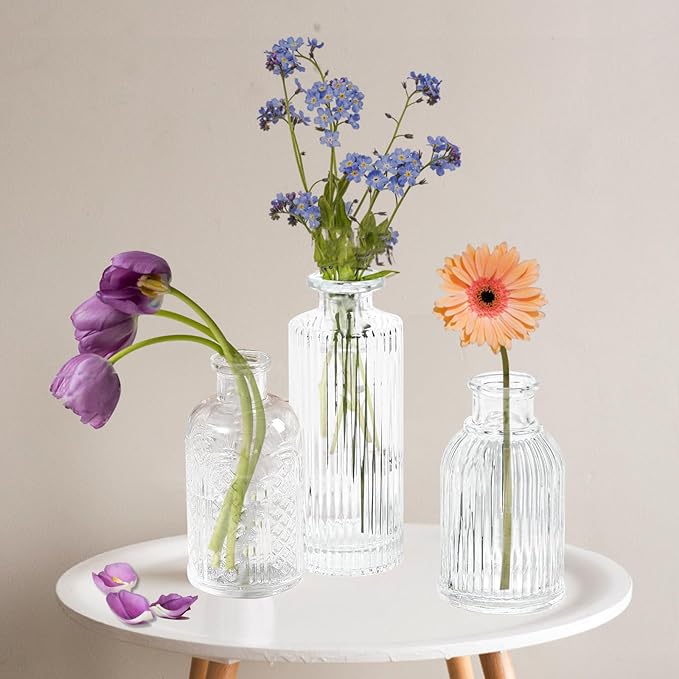 Glass Vase for Home Decor Set of 40,Small Vases in Bulk for Flowers,Mini Vases for Centerpieces,Modern for Floral and Pampas Grass,Boho for Wedding,Party,Table Home Decor