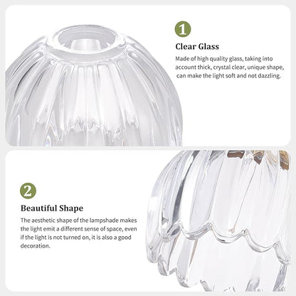 Tulip Lamp Shades Replacement, 5" Dia. * 4.25" H Clear Glass Sconce Shade Heavy and Thick for Wall Sconces Pendant Lights Ceiling Lights Chandelier,1 Pack