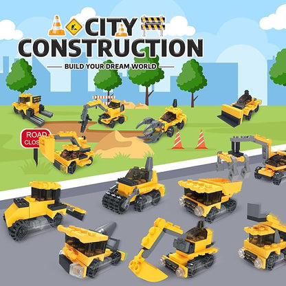 Fire Truck and Construction Play Vehicles Building Blocks Advent Calendar, 24 Days Christmas Countdown Calendar for Kids Boys