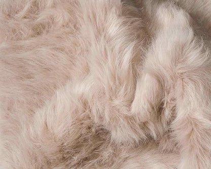 Luxe Gordon Faux Fur Rug with Soft and Fluffy Pile | Machine Washable Living Room Rug with Anti-Slip Backing | Cruelty-Free Area Rugs for Office or Bedroom, Taupe, 6 ft Dia.