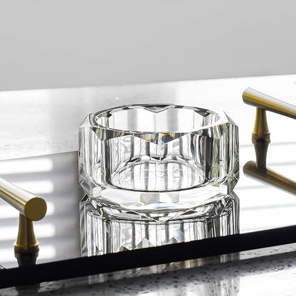 kitCom Crystal Candy Dish Hand-Cut Home Decorative Jewelry Box Candy Jar W 3.94" x H 1.97", Comes With Gift Box