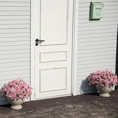 Artificial Flowers for Outdoor Indoor Realistic Faux Flower Spring Summer Garden Home Decoration, Hanging Daisy Flower with Eucalyptus Leaves Fake Plants Greenery Balcony Porch Patio Front Door Decor