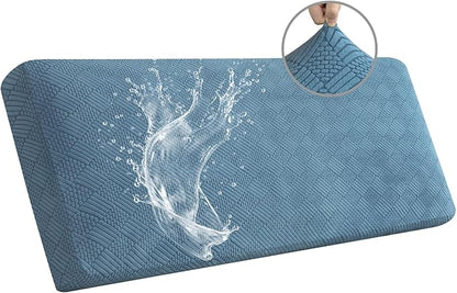 Easy-Going Waterproof Couch Cushion Covers for Couches and Sofas, Stretch Jacquard Sofa Seat Cover Replacement for Dogs, Pets&Kids, Durable Furniture Protector for Oversized Sofa Cushions, Lake Blue