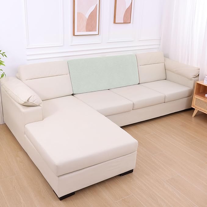hyha Individual Couch Cushion Covers, Stretch Magic Sofa Seat Cushion Covers Washable, Dog Couch Sofa Slipcover for Pets, Kid with Elastic Bottom(Back Cover L, Light Grey)