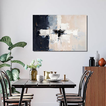 Abstract Wall Art Decor Modern Wall Art Pictures for Living Room Abstract Canvas Art Wall Decor Artwork for Walls Black and White Wall Art Decor White Wall Art Prints Home Office Decorations 32" X 48"