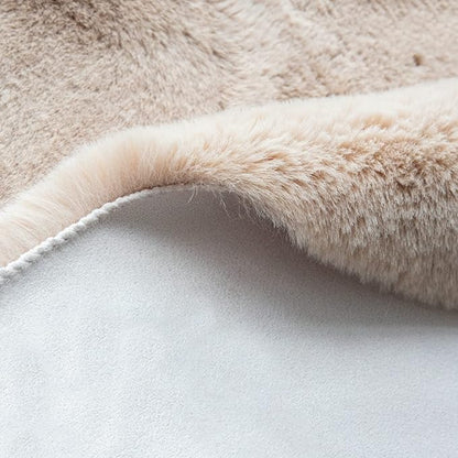 Light Brown Beige Fluffy Faux Fur Rugs for Bedroom Washable Furry Rug for Living Room Indoor Sheepskin Area Rugs 4x6 Nursery Rug