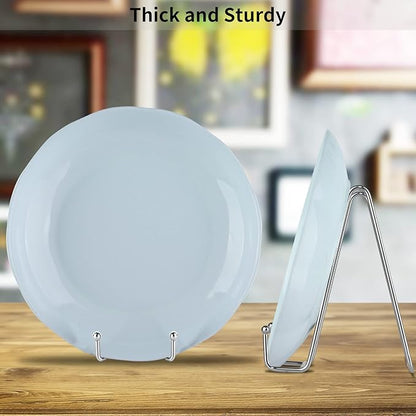 IBosins 5 Pack 6 Inch Plate Holder Display Stands, Metal Silver Frame Stand for Picture, Book, Photo Easel, Creation, Collectibles