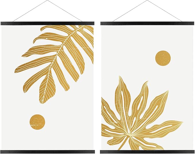 FALAMON 2 Pack Magnetic Poster Hanger Frame, 19x13 19x25 19x27 Magnet Poster Frame Hangers for Hanging Posters, Prints, Photos, Pictures, Maps, Scrolls, and Canvas Artwork (Black, 19")