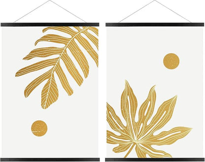 FALAMON 2 Pack Magnetic Poster Hanger Frame, 22x14 22x28 22x34 Magnet Poster Frame Hangers for Hanging Posters, Prints, Photos, Pictures, Maps, Scrolls, and Canvas Artwork (Black, 22")