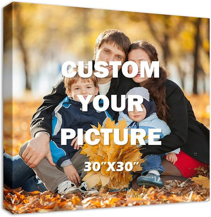 YYYYHPP Canvas Prints with Your Photos, Personalized Photo to Canvas Wall Art,Canvas Printing for Wedding, Family, Baby, Pets, Home Office Decor, Wrapped Frame 30"x30"