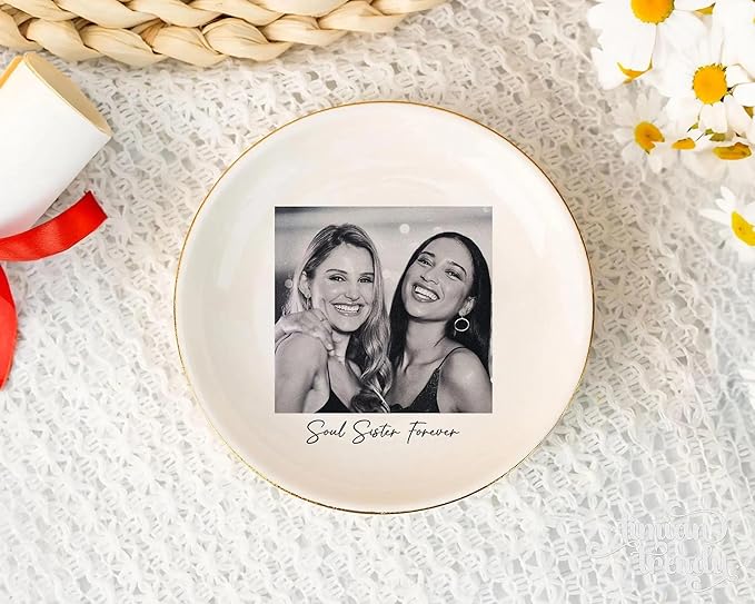 UrbanNEST Personalized Friendship Jewelry Dish, Sister Jewelry Dish, Custom Besties Gifts, Bff Gifts, Friendship Gift, Best Friend Gift for Women, Customized Jewelrys Plate, Birthday, Christmas 1