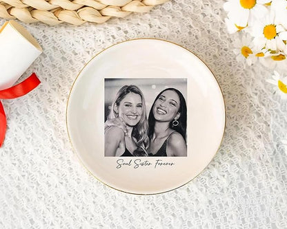 UrbanNEST Personalized Friendship Jewelry Dish, Sister Jewelry Dish, Custom Besties Gifts, Bff Gifts, Friendship Gift, Best Friend Gift for Women, Customized Jewelrys Plate, Birthday, Christmas 1