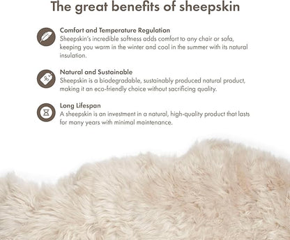 Sheepskin Long Hair 2x3 ft | Bedside Rugs for bedrooms, Sofa, Chair or The Dining Table | Each Sheepskin Rug is Unique and Created by Nature | Small Fluffy Rug in Color Beige