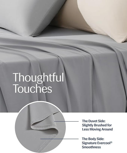 REST® Evercool®+ Top Sheet, Cali King/King Size, Light Gray, 104"X108" (1 Flat Sheet only)