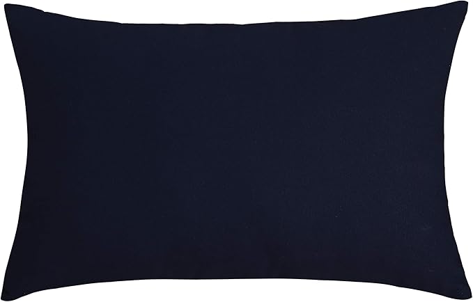TangDepot Cotton Solid Throw Pillow Covers, 12"X18" color dark navy