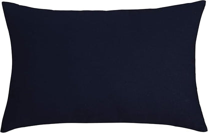 TangDepot Cotton Solid Throw Pillow Covers, 12"X18" color dark navy