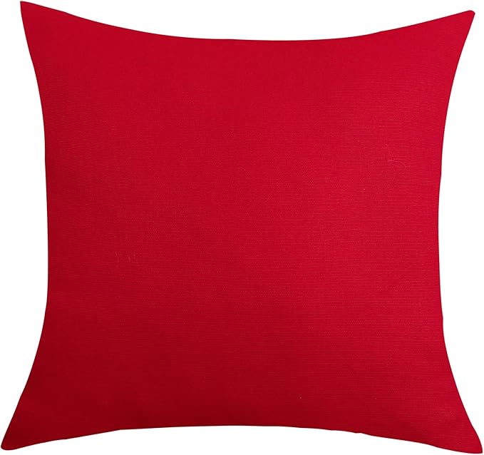 TangDepot Handmade Decorative Solid 100% Cotton Canvas Throw Pillow Covers/Cushion Covers, 45 Colors Available - (20" x20" , Christmas Red, 2 Count (Pack of 1))