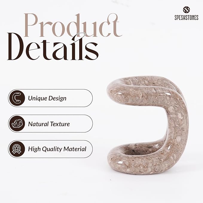 Marble Pen Holder for Desk 4 Inch Oceanic Stone Pencil Holder for Desk Accessories, Workspace Organizers & Office Decor - Pen Organizer for Teacher Supplies & Gifts