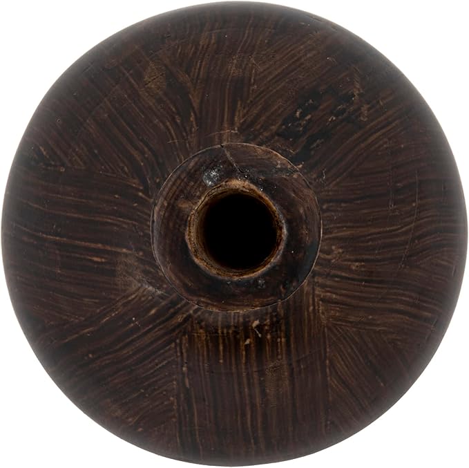 Decorative Paulownia Wood Vase, Espresso Finish