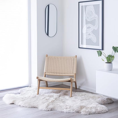 Real Sheepskin Rug 4x6 ft | Sheepskin Rugs for Living Room and Sofa | Bedside Rugs for Bedrooms | Large Fluffy Rug is Breathable & Heat-regulating in Color Beige