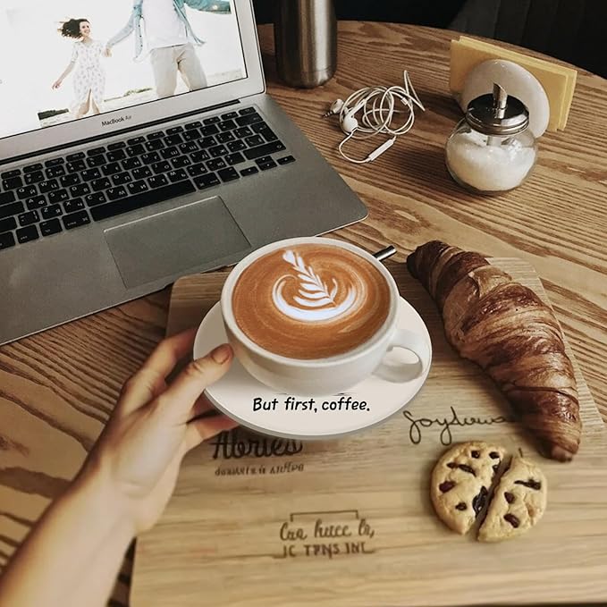 zcyhtqp, But First Coffee, Funny Absorbent Round Ceramic Stone Coasters Set of 4 with Cork Base, Funny Coffee Coasters, Cat Lover, Gifts for Home, Kitchen, Office Table Décor