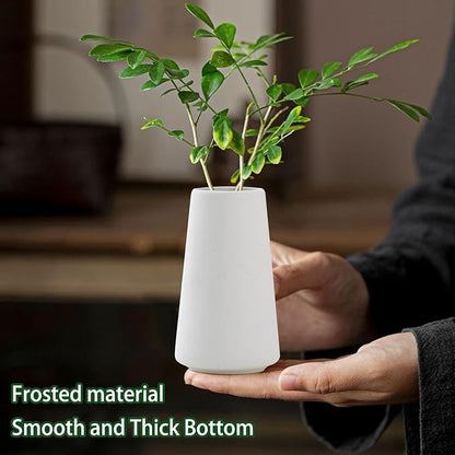 6'' White Ceramic Bud Vases Set of 1,Small Vases in Bulk for Flowers,Modern for Floral and Pampas Grass,Mini Vases for Centerpieces,Boho for Wedding,Party,Table Home Decor