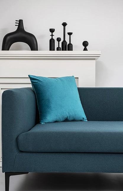 26x26 Euro Pillow Covers : 2 Pack Cozy Soft Velvet Oversized Couch Pillow Shams, Square Throw Pillow Cases for Living Room Sofa, Turquoise