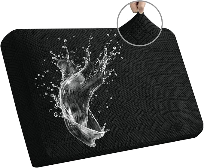Easy-Going Waterproof Couch Cushion Covers for Couches and Sofas, Stretch Jacquard Sofa Seat Cover Replacement for Dogs, Pets & Kids, Durable Furniture Protector for Loveseat Cushions, Black