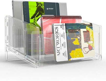 File Sorter Organizer, 5 Sections Acrylic Letter Tray for Desk, Mail Organizer Letter Holder for Envelopes, Mail, Electronics 1Pack