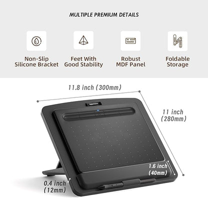 Adjustable Graphics Tablet Holder for Desk - Foldable Portable Stand Compatible with Fire HD, Samsung Galaxy Tab, Wacom, XP-Pen and More - Fit 7-23.8 inches
