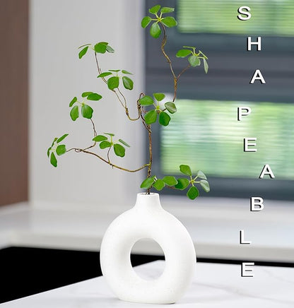 4PCS Faux Eucalyptus Stems with Leaf, 33.5" Fake Greenery Stems Artificial Plants Stems for Vase Filler Decoration, Faux Bendable Branches for Centerpieces Decor