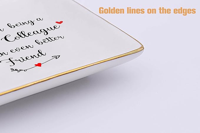 Topthink Leaving or Going Away Goodbye Gifts for Women Colleague Boss Coworker Best Friends - New Job Farewell Gift Friendship Ceramic Jewelry Holder Ring Dish Trinket Tray Thanks being a Great