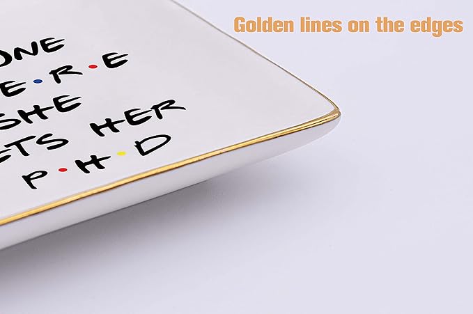 PhD Graduation Ring Dish-Doctorates Degree Doctor Student Graduate Jewelry Tray for Women Best Friend Daughter Cousin Sister - The One Where She Gets Her PHD - Jewelry Holder Ring Dish Trinket Tray
