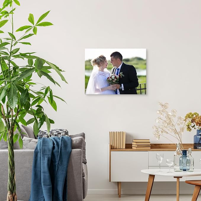 YYYYHPP Canvas Prints with Your Photos, Personalized Photo to Canvas Wall Art,Canvas Printing for Wedding, Family, Baby, Pets, Home Office Decor, Wrapped Frame 24"x18"