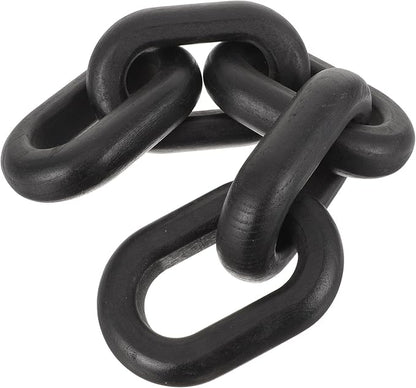 OSOLADY Wood Chain Link Decor: 5-Link Decorative Wooden Chain - Aesthetic Home Decor for Farmhouse Bookshelf Coffee Table Living Room Racks Cabinet Black
