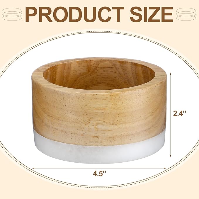 Baderke 2 Pcs Wood and Marble Wine Bottle Coaster Set, Wine Holder for Champagne Bottles and Any Occasion