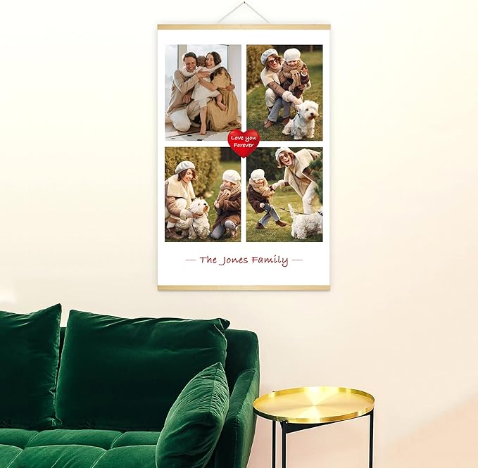 Custom Print Canvas Hanging, Personalized Poster with Your Photos, Customized Posters with Magnetic Frames