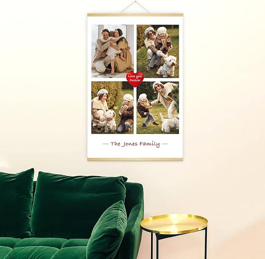 Custom Print Canvas Hanging, Personalized Poster with Your Photos, Customized Posters with Magnetic Frames