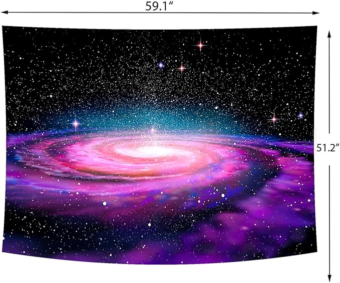 Delur Galaxy Tapestry Planet Universe Starry Sky Wall Hanging Tapestry Cosmic Outer Space Abstract Psychedelic Nebula Headboard for Bedroom Living Room Home Decor (51.2" x 59.1")