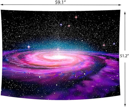 Delur Galaxy Tapestry Planet Universe Starry Sky Wall Hanging Tapestry Cosmic Outer Space Abstract Psychedelic Nebula Headboard for Bedroom Living Room Home Decor (51.2" x 59.1")