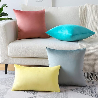 Artscope Luxury Velvet Pillow Covers Super Soft Decorative Square Throw Pillow Covers Case Cushion Covers for Sofa Couch Bedroom Car Decor 26x26 Inch Turquoise