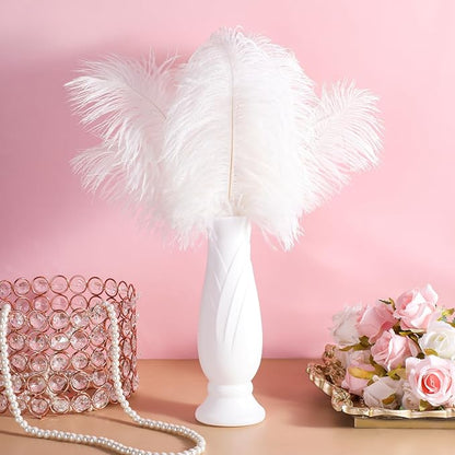 10 Pack Composite Plastic Flower Vases Bulk White Small Boho Floral Vases for Dried Flower Bouquet Pampas Grass Centerpieces Fall Wedding Party Living Room Decor(Vintage)