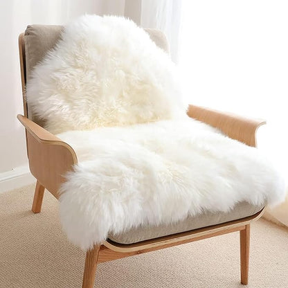 Woolous Sheepskin Rug – Large Genuine New Zealand Sheepskin, Extra Thick & Fluffy Ivory Sheep Skin Pelt, Luxuriously Soft Area Rug for Living Room, Bedroom, Sofa & Chair (3.5 x 2.3 ft)