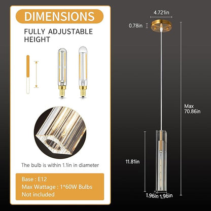 Modern Crystal Ceiling Kitchen Light Fixtures Pendant Lights Mini Pendant Light Pendant Lighting for Kitchen Island Bedroom Living Room Hallway Dining Room (1 Pack)