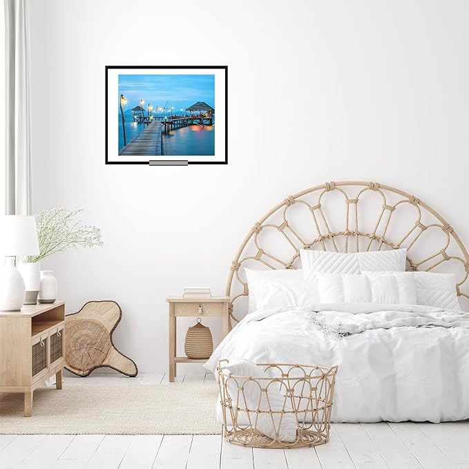 18x24 Picture Frame Set of 2 with 16x20 Mat, Display Photo 16x20 with Mat or 18 x 24 Without Mat, Wall Hanging Large 18 by 24 Poster Frame with Plexiglass, 2 Pack, Black